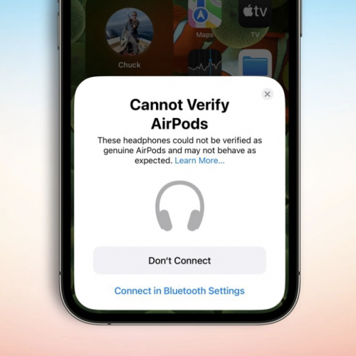 iOS 16 cảnh báo khi dùng AirPods nhái